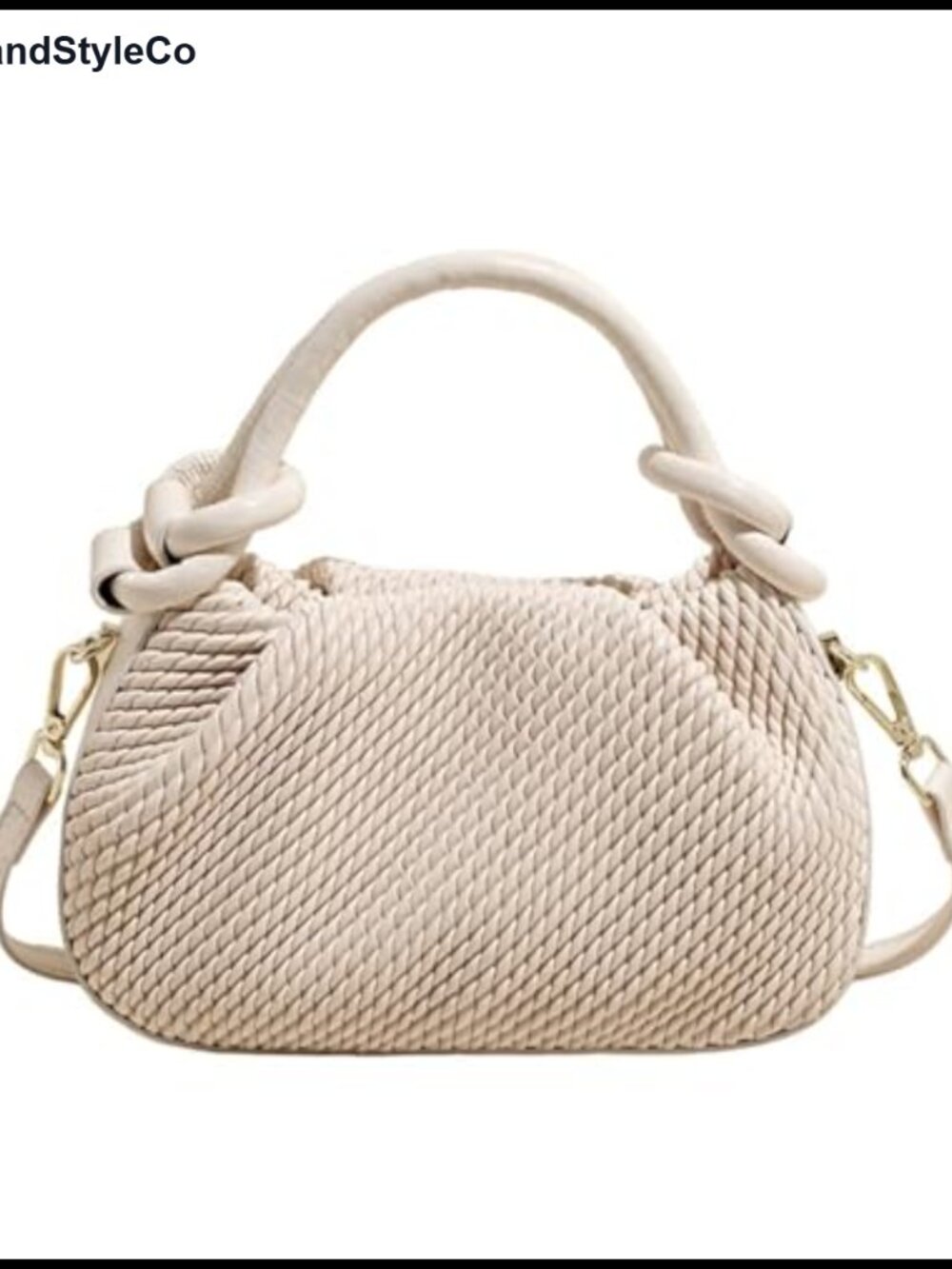 PU Leather Mini Hobo Crossbody Bag Knotted Top Handle Purse
